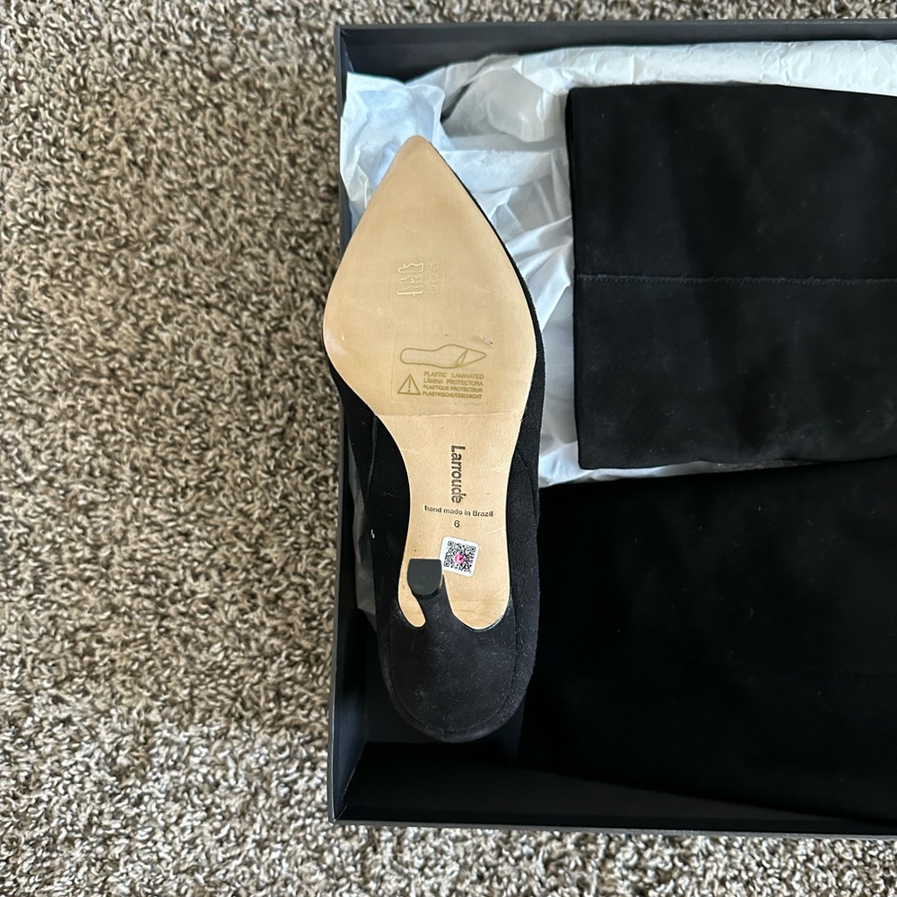 Larroudé Kate Boot In Black Suede, size 6 - Picture 6 of 7